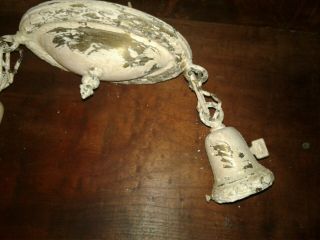 Antique Ornate Victorian Brass 2 light Chandelier Hanging Light Fixture 3