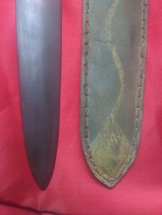 Early Antique 19th C Native American Indian Dag Knife & Parfleche Hide Sheath 3