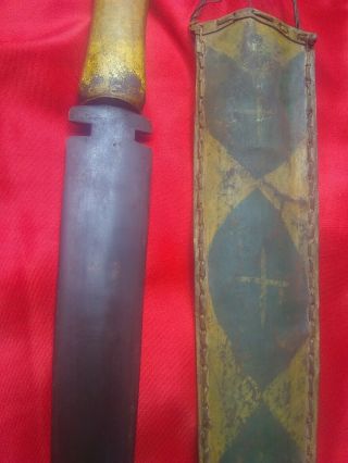 Early Antique 19th C Native American Indian Dag Knife & Parfleche Hide Sheath 8