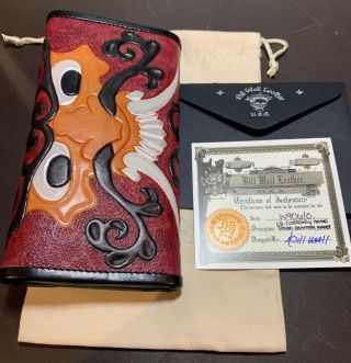 Bill Wall Hand Tooled Leather Wallet - One Of A Kind Samurai