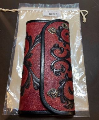 Bill Wall Hand Tooled Leather Wallet - One of a Kind Samurai 3