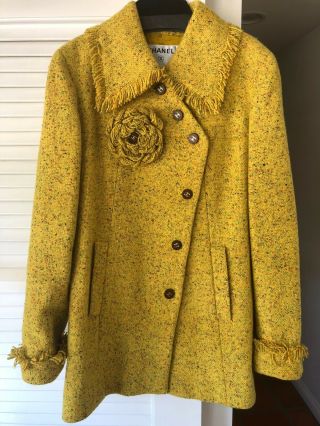 Chanel 01a Vintage Rare Sunflower Yellow Jacket/coat Size:40 & Unique