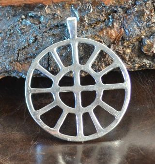 Solar Wheel Taranis Wheel Hallstatt Sterling Silver Pendant Celtic Ancient Pagan