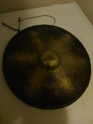 Large 12 In Vintage Brass Or Bronze Gong