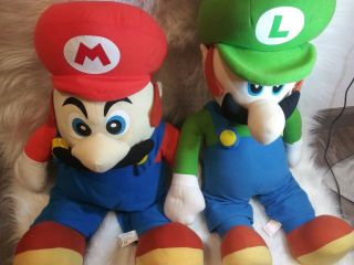 Vintage 2001 Nintendo Kelly Toys Mario Bros Luigi And Mario Plush Doll 32 "