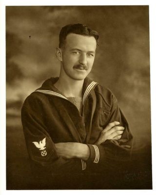 Wwi Naval Seaman Harry H.  Herrick,  U.  S.  S.  Broome Orig 7x9 Portrait Photo - China