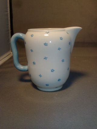 Nymphenburg Porcelain Cream Jug Pitcher Blue & White Cornflower Bavaria Art Deco