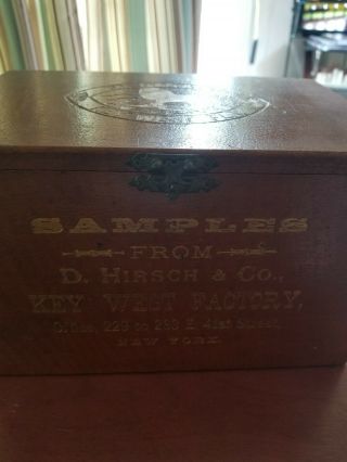 VINTAGE METAL HINGED D.  HIRSCH & CO.  Key West Factory York Cigar Box 4