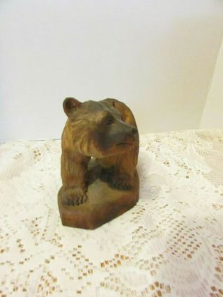 Henning Hand Carved Wood BEAR Figure Signed Henning Carved by Hand 3