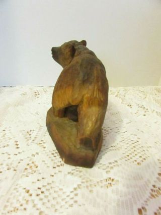 Henning Hand Carved Wood BEAR Figure Signed Henning Carved by Hand 4