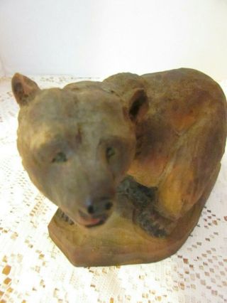 Henning Hand Carved Wood BEAR Figure Signed Henning Carved by Hand 7