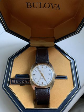 Vintage Bulova 9k Solid Gold Heavy Gents Watch Automatic And Papers
