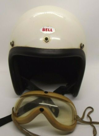 Vintage 1960s Bell Toptex Motorcycle Helmet Snell Size 6 7/8
