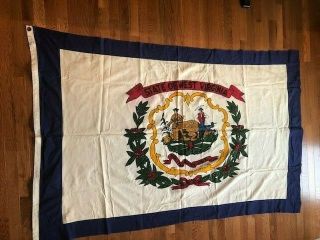 Large Vintage West Virginia State Flag 1970s 48 " X 69 "