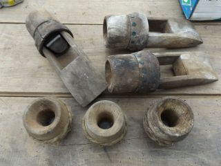 Vintage Old Antique Well Pump Valves Leather Wood Handmade Rare Unusual Quirky