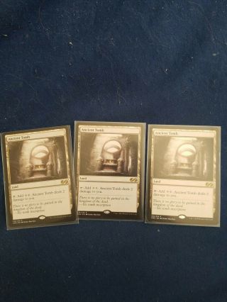 3x Ancient Tomb,  Mtg,  Ultimate Masters,  Nm Never Played