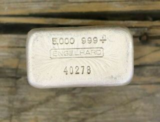 Engelhard 5 Oz Silver Bar 999,  Fine Scarce 4th Series 2500 Mintage Vintage Rare