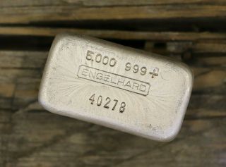ENGELHARD 5 OZ Silver Bar 999,  Fine Scarce 4th Series 2500 Mintage Vintage RARE 4