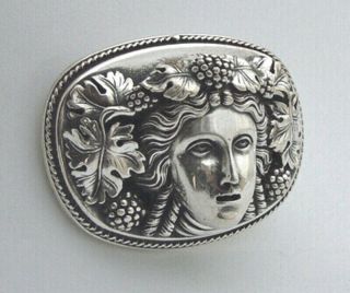 Rare Vintage Henryk Winograd Sterling Silver Repousse Bacchus Brooch/pendant