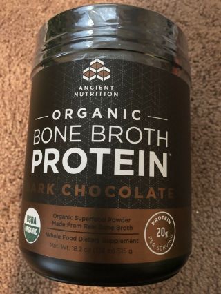 Dr.  Axe Ancient Nutrition Organic Bone Broth Protein Dark Chocolate 1.  1 Lbs 504g