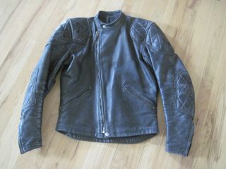 Rare Vintage 1950 Langlitz Leather Padded Motorcycle Biker Jacket
