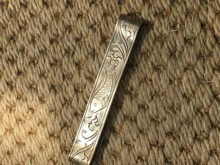 A Lovely Antique Vintage Chinese Silver Buckle Sash/belt Type Item Fish Motif