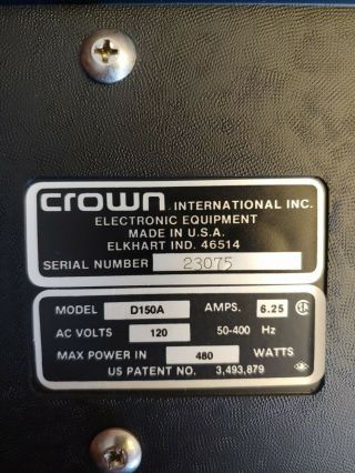 Vintage Crown D150A Stereo (2 - Channel) Power Amplifier 2