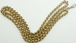 Heavy antique 30 inch long 15 carat yellow gold belcher chain Weighs 35.  8 grams 10