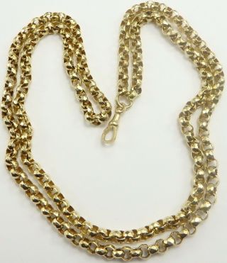 Heavy antique 30 inch long 15 carat yellow gold belcher chain Weighs 35.  8 grams 11