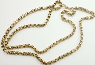 Heavy antique 30 inch long 15 carat yellow gold belcher chain Weighs 35.  8 grams 3