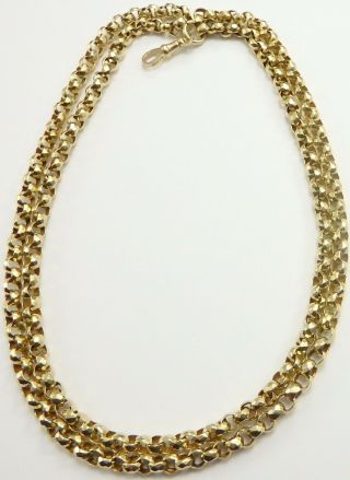 Heavy antique 30 inch long 15 carat yellow gold belcher chain Weighs 35.  8 grams 5