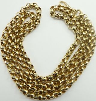 Heavy antique 30 inch long 15 carat yellow gold belcher chain Weighs 35.  8 grams 6