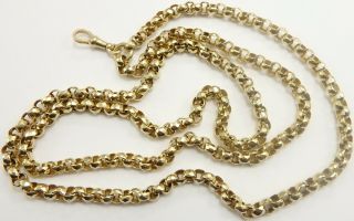 Heavy antique 30 inch long 15 carat yellow gold belcher chain Weighs 35.  8 grams 8