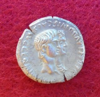 Nero,  With Agrippina Junior.  Ad 54 - 68 Ar Denarius,  Silver Ancient Rome