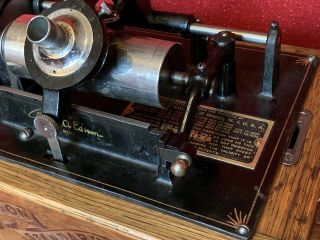 Antique EDISON STANDARD Cylinder Phonograph Brass Horn Record Restored 7