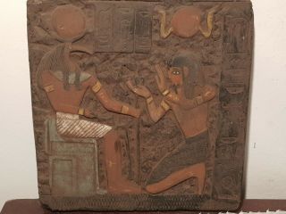 Rare Antique Ancient Egyptian Stela King Amenhotep & God Toth Sceince1427–1401BC 4