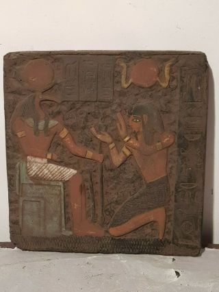 Rare Antique Ancient Egyptian Stela King Amenhotep & God Toth Sceince1427–1401BC 5