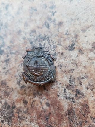 Ww1 War Service Ship Building Pin United States Navy Military Pin Wwi Steel