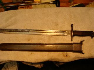 M1 Garand M1905 16 " Sa 1908 Bayonet With Wooden Grips