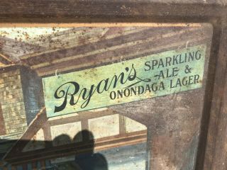 Rare Ryan’s Brewery Beer Tray Sign Syracuse NY Lager Antique Advertising Pre Pro 5