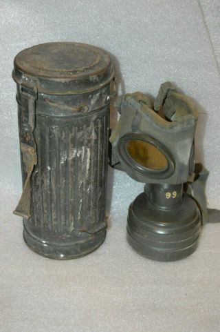 Ww2 German M38gasmask & Canister.  (gasmaske M38 Mit Blechbüchse)