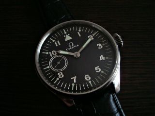 OMEGA MILITARY STYLE PILOT ' S WATCH VINTAGE SWISS MOVEMENT 1936 2