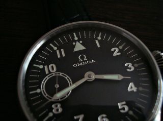 OMEGA MILITARY STYLE PILOT ' S WATCH VINTAGE SWISS MOVEMENT 1936 5