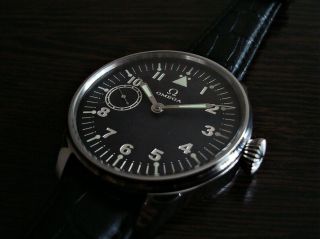 OMEGA MILITARY STYLE PILOT ' S WATCH VINTAGE SWISS MOVEMENT 1936 6