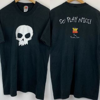 Vintage Rare 1995 Disney Toy Story Sid Skull " So Play " Size Large T Shirt