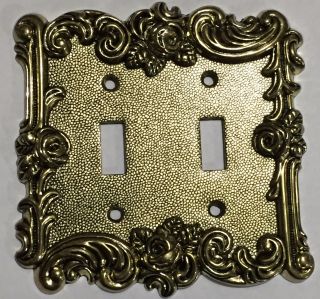 Gold Victorian Antique Vintage Rose 2 Toggle Light Switch Cover Plate Outlet