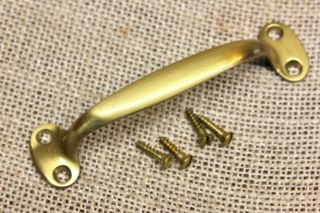 Door Handle Drawer Pull 3 5/8 " Sash Lift Screen Old Vintage Solid Brass Usa Made