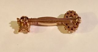 VINTAGE KAPPA KAPPA GAMMA 10K SOLID GOLD & SEED PEARL 1 1/10” KEY PIN Ohio State 2