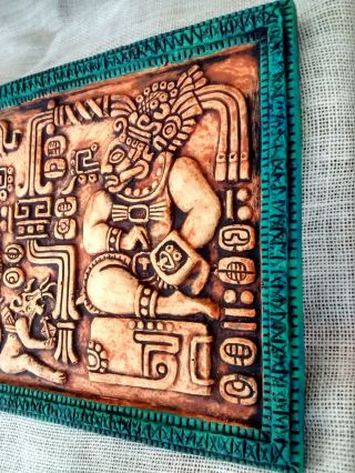 Mayan Plaque Maya Inca Aztec Mexico Mexican Pre - Columbian Pottery Ancient Art 4