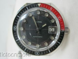 Vintage Bulova Snorkel Automatic Watch Mens Swiss 666 Feet Scuba Diver Calendar